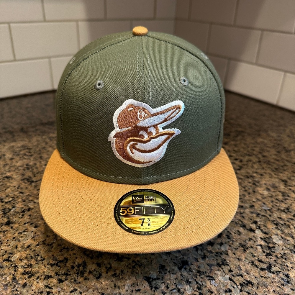 Baltimore Orioles Hat New Era 59FIFTY Fitted 7 3/8 Olive Tan MLB New